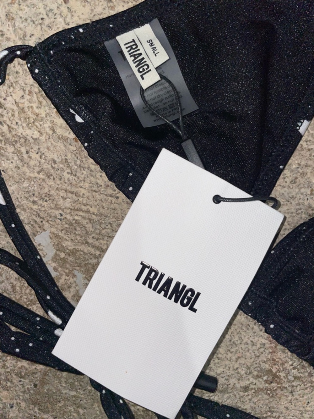 triangl swimwear Black Heart Print Triangle Bikini top and bottoms - Picture 4 of 12